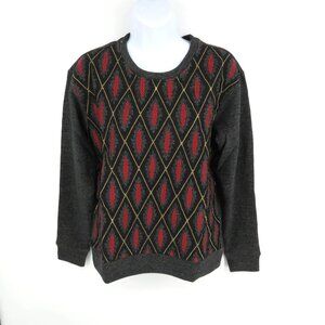 Miss Me XS Vintage Long Sleeve Pullover Shirt Red Gold NWT